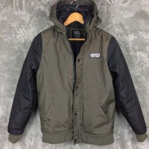 Zoo York Winter Jacket Youth Boys XL 16‎ Green Hooded Full Zip